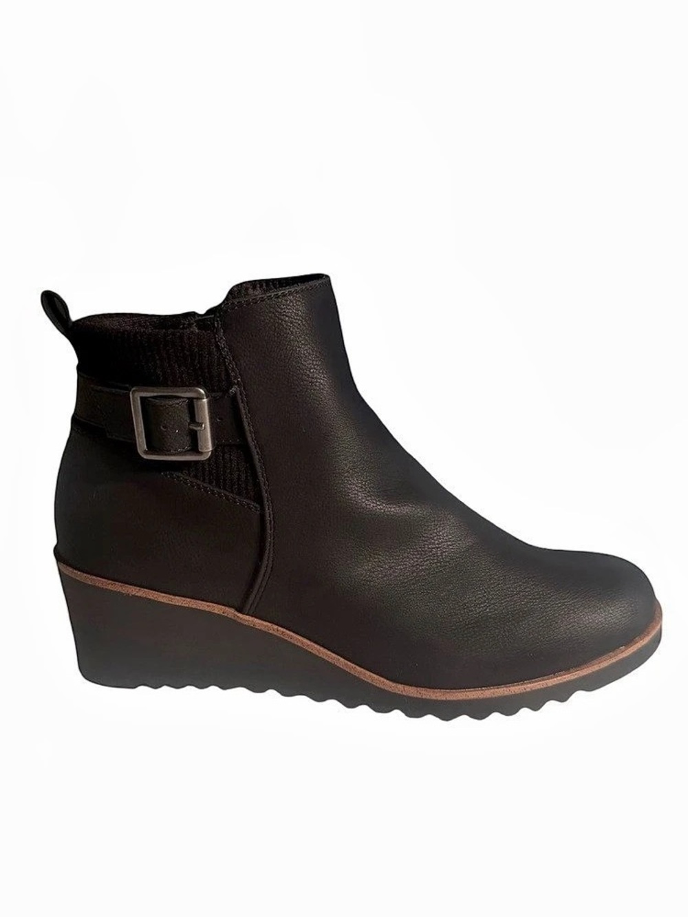 LifeStride Zayne Women’s Black Ankle Wedge Boots Size 8.5M